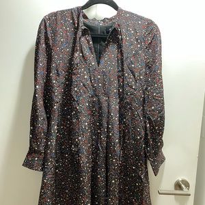 Madewell Tie-Neck Dress in Starry Night